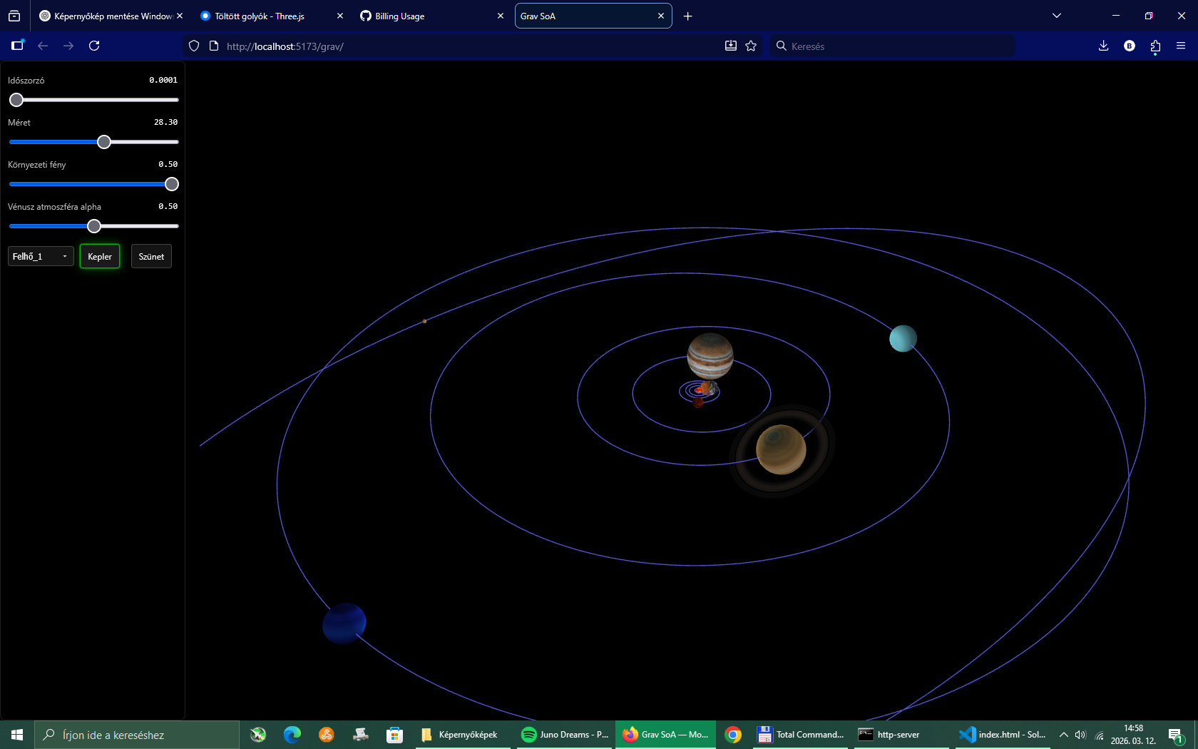 Naprendszer előnézet